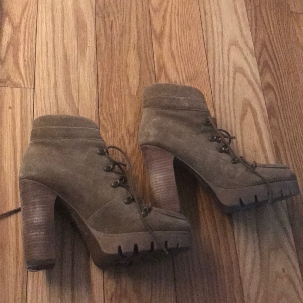 Report heeled lace up booties